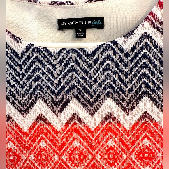 Girls Chevron Dress - Picture 2 of 3